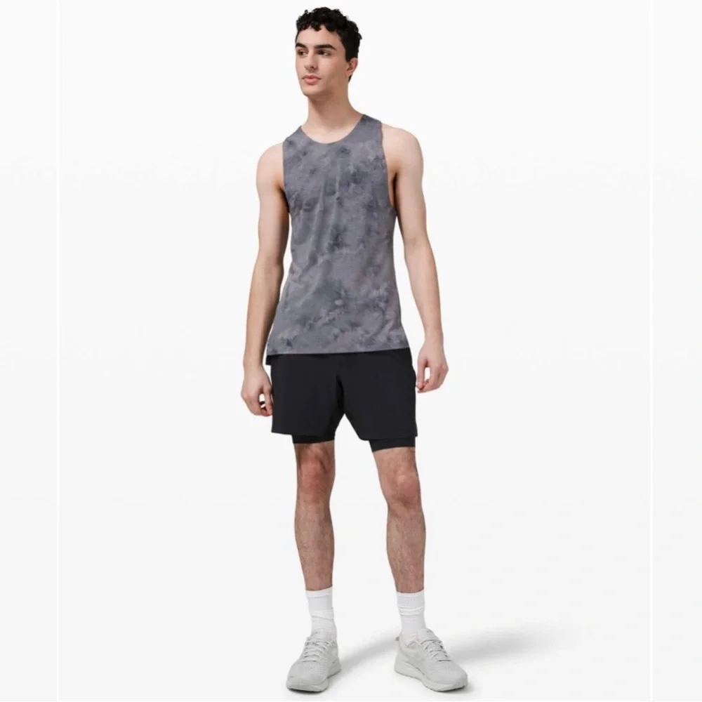 Lululemon Always Agile Tank Diamond Dye Asphalt Grey Black M